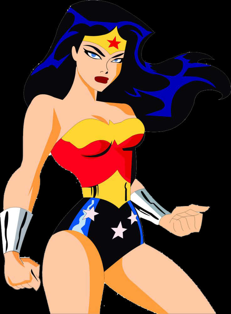 Animated Wonder Woman Portrait PNG
