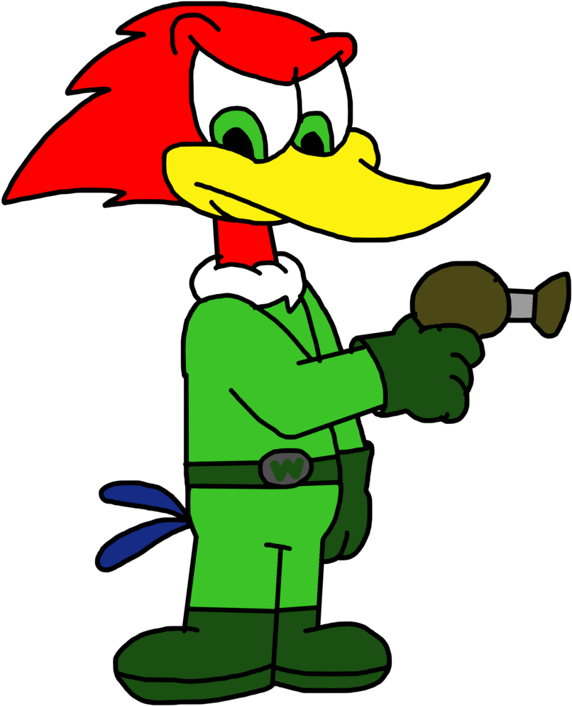 Animated Woodpecker Character PNG