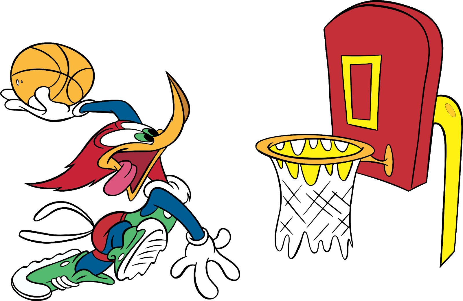Animated Woodpecker Playing Basketball PNG