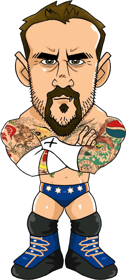Animated Wrestler Cartoon Character PNG