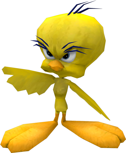 Animated Yellow Bird Character PNG