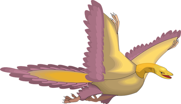 Animated Yellow Bird In Flight PNG