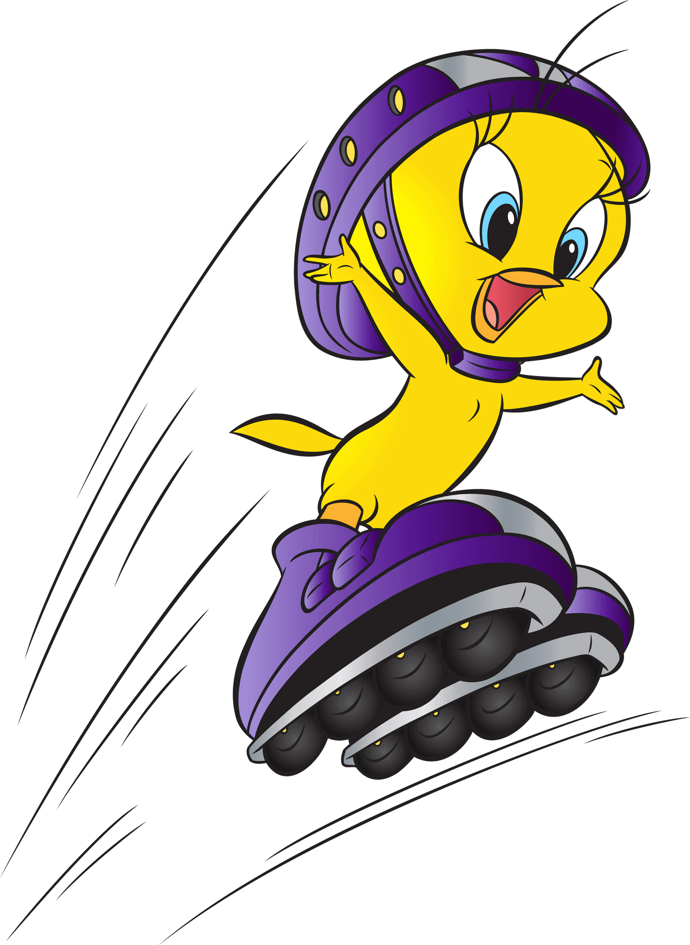 Animated Yellow Bird Skating PNG
