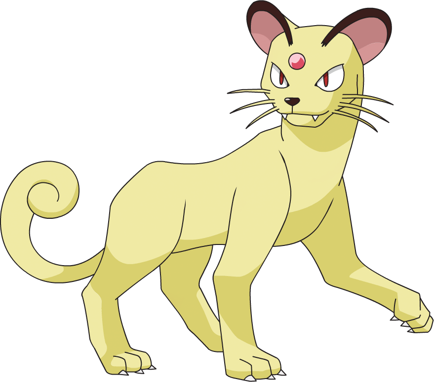 Animated Yellow Feline Creature PNG