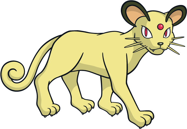 Animated Yellow Feline Creature PNG