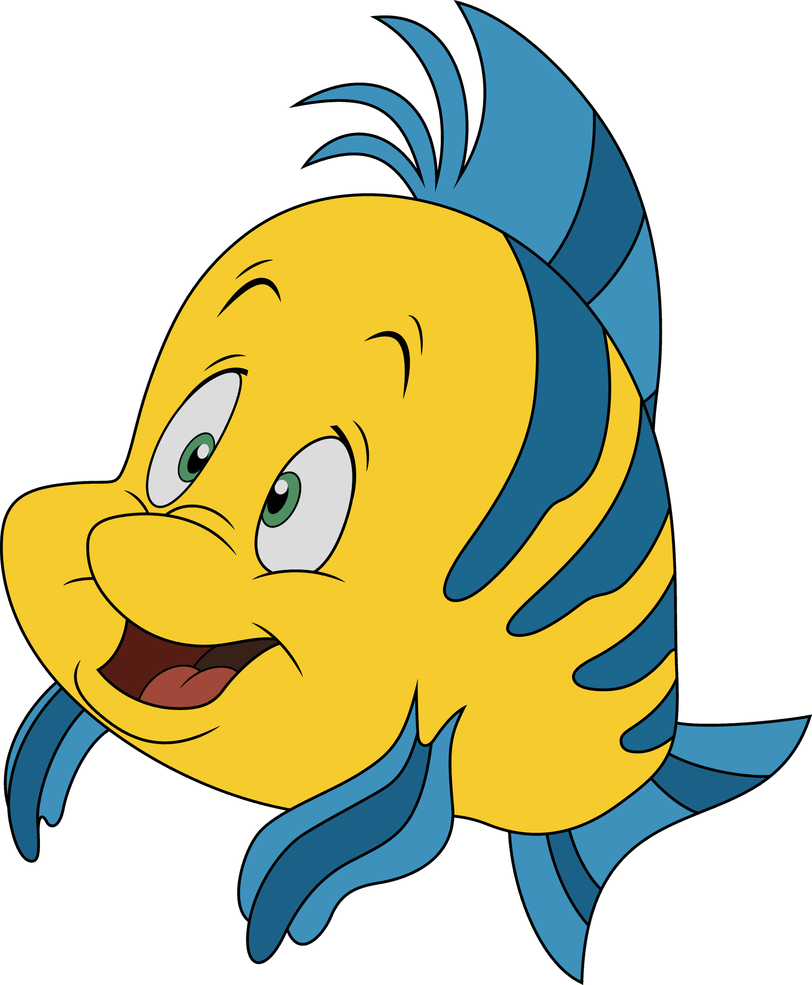 Animated Yellow Fish Character PNG