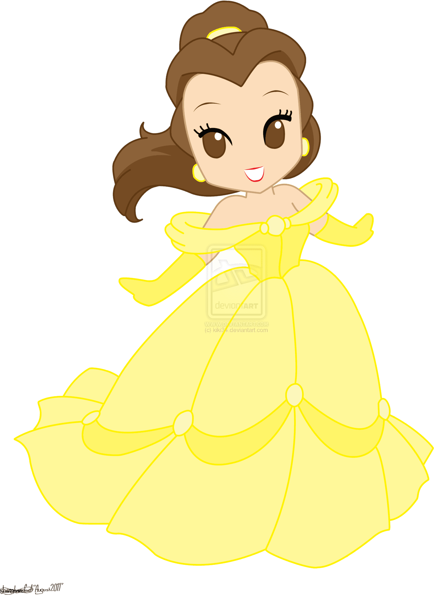 Animated Yellow Gown Princess PNG