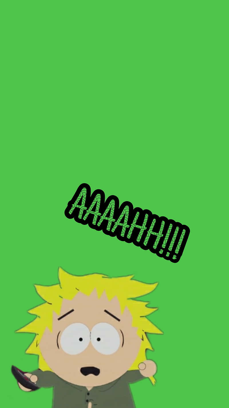 Animated Yellow Haired Character Shouting Wallpaper