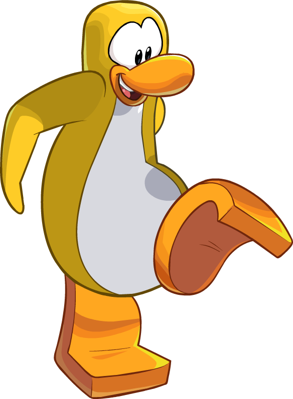 Animated Yellow Penguin Character PNG