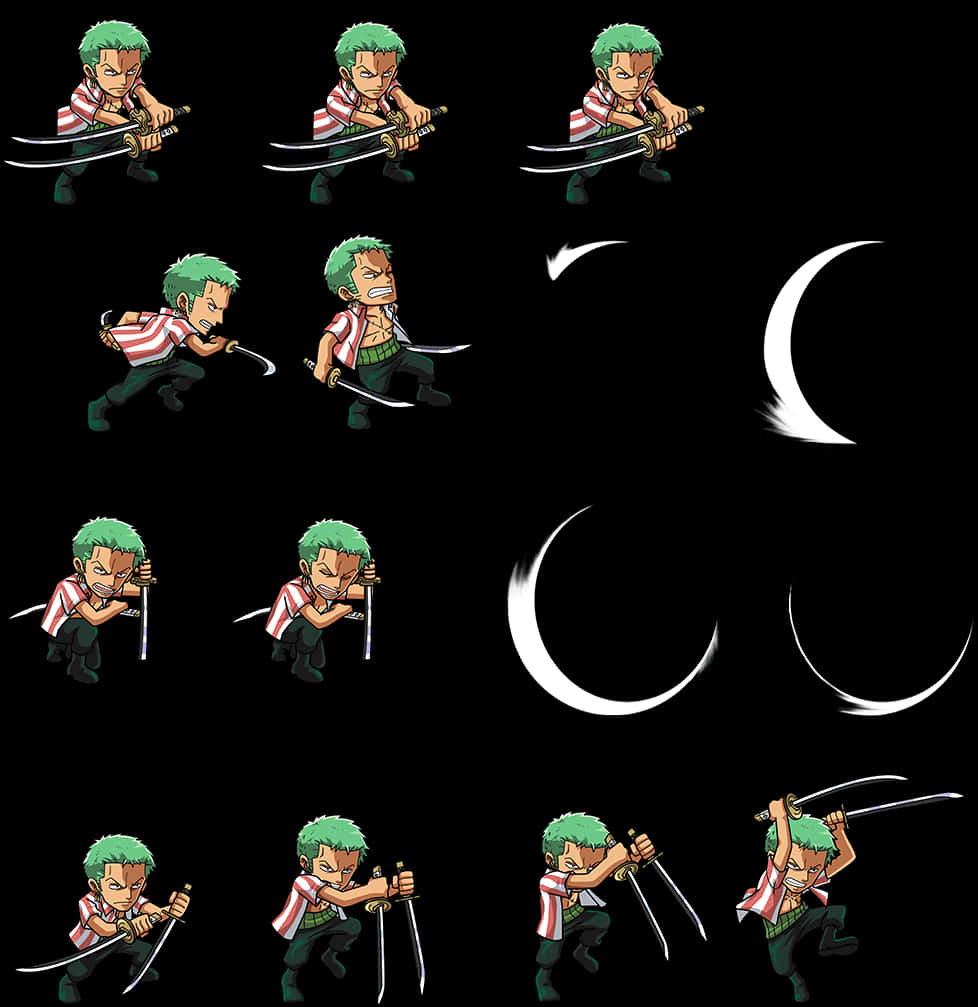 Download Animated Zoro Sword Attack Sequence | Wallpapers.com