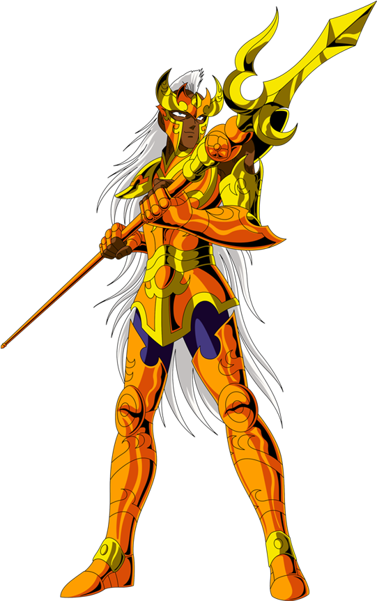 Animated_ Armored_ Warrior_with_ Spear PNG