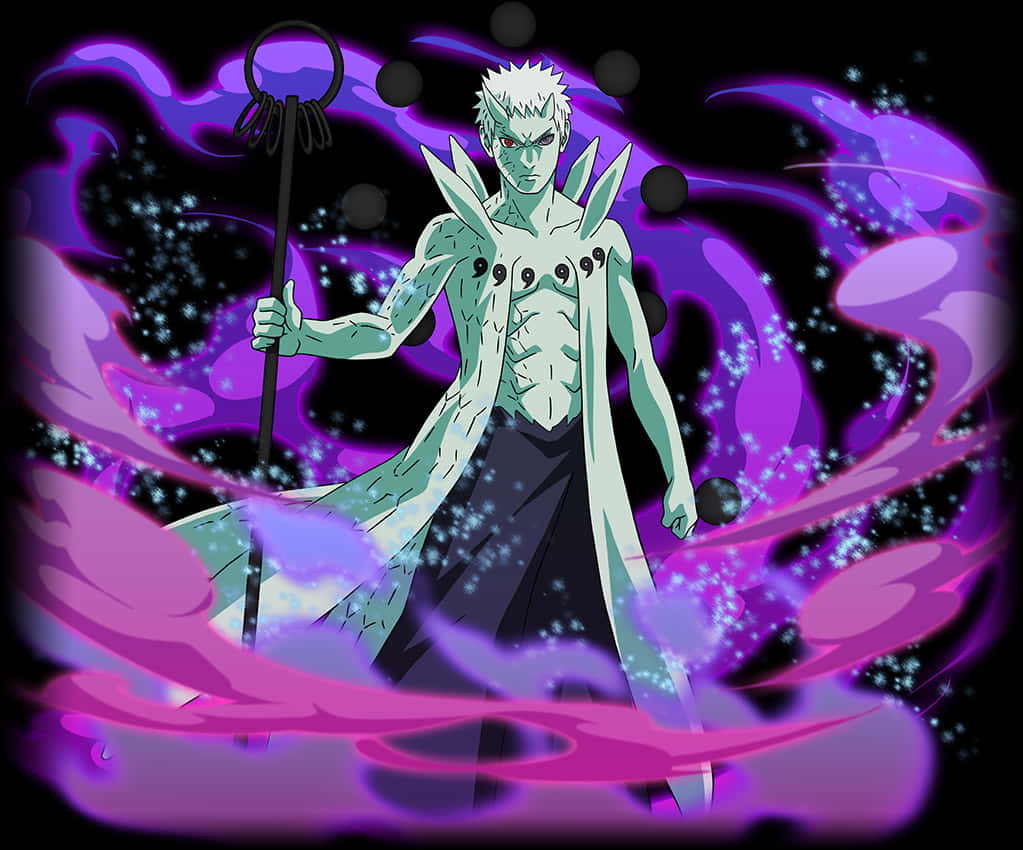 Animated_ Character_ With_ Purple_ Aura_and_ Staff.jpg PNG