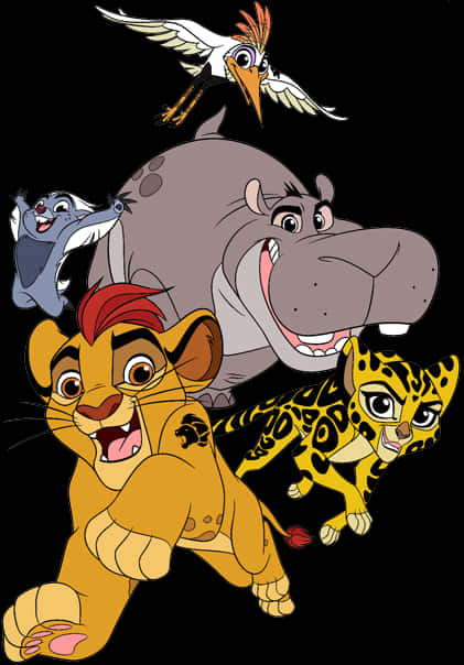 Animated Lionand Friends Adventure PNG