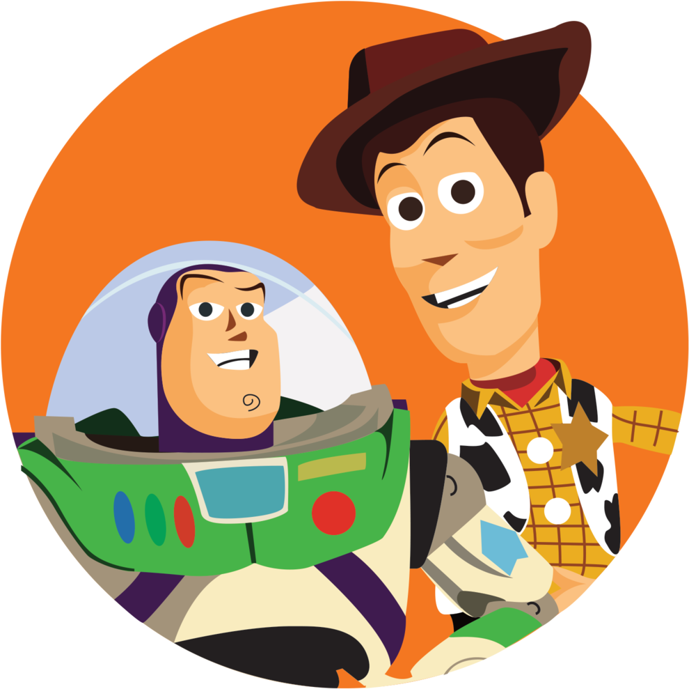 Animated_ Space_ Ranger_and_ Cowboy_ Friends PNG