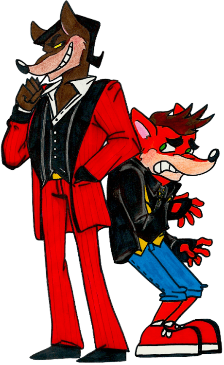 Animated_ Wolf_and_ Marsupial_ Characters PNG