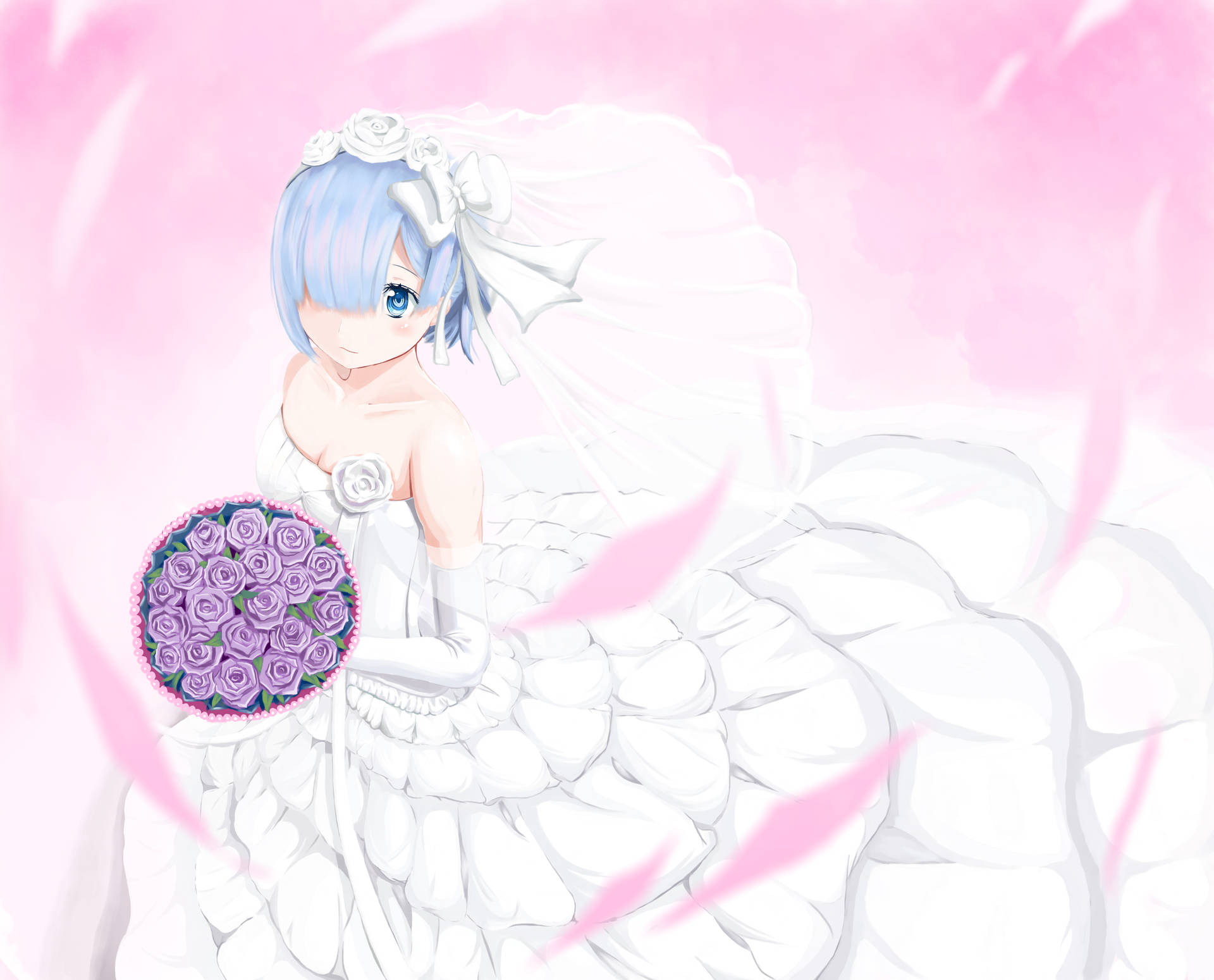 Anime 4k Rem Wedding Dress Wallpaper