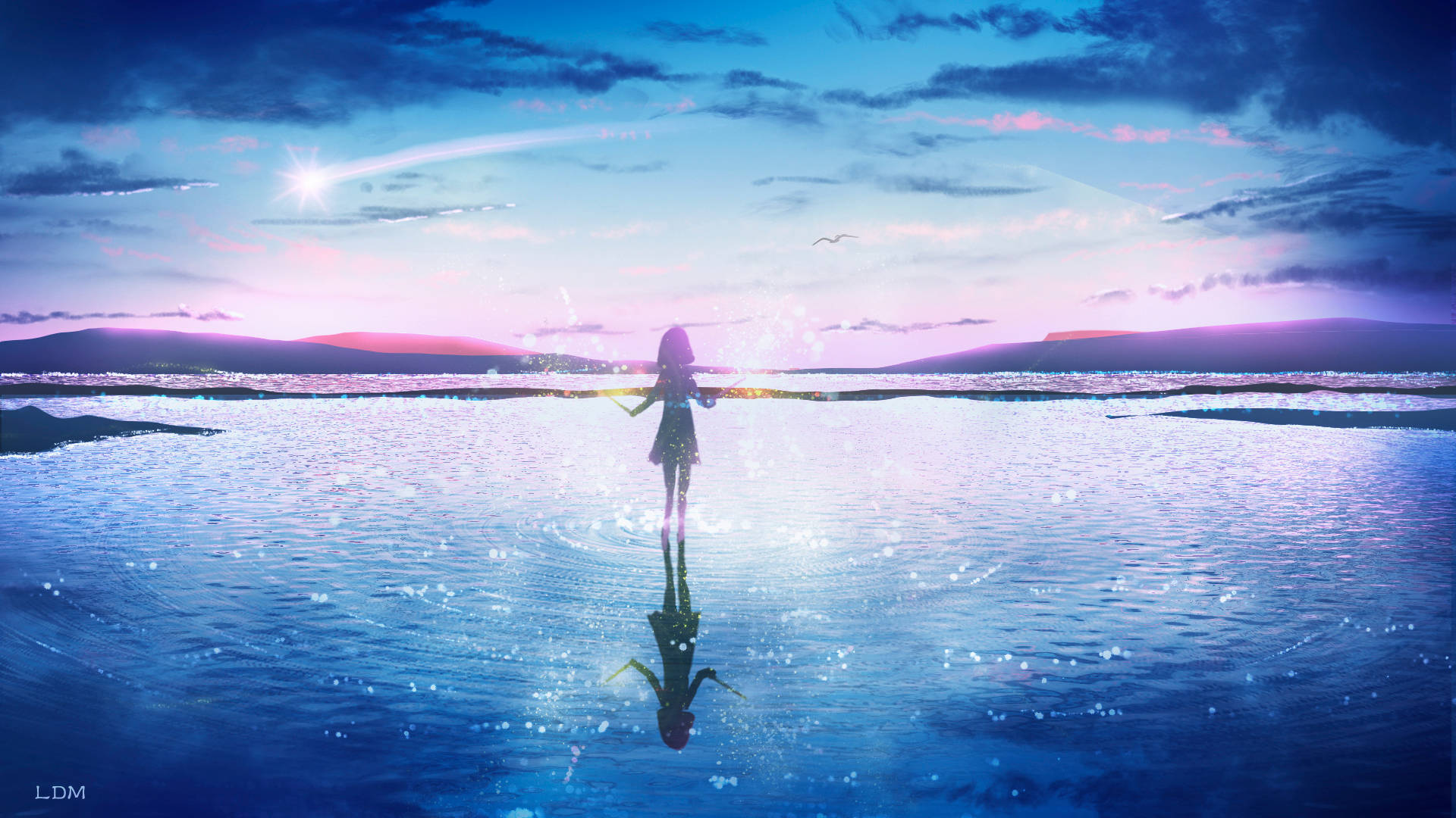 Anime Aesthetic Girl On Water