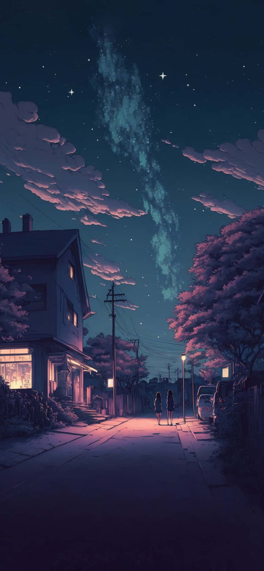 Download Sad Boy Anime Night City Lights Wallpaper | Wallpapers.com