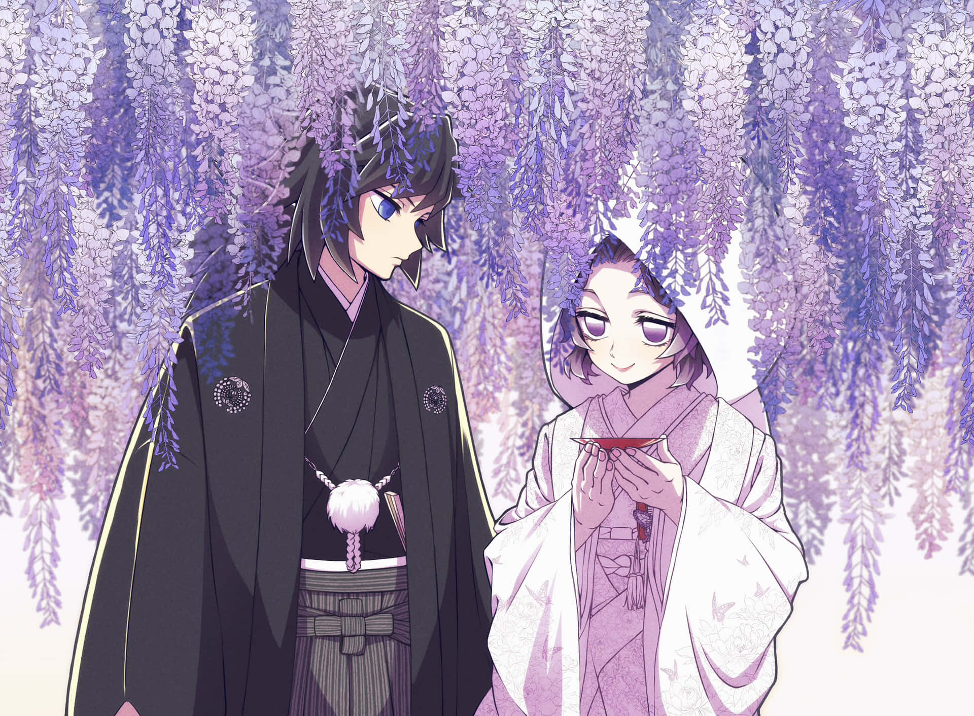 Anime Aesthetic Couple In Kimono Ps4 Wallpaper