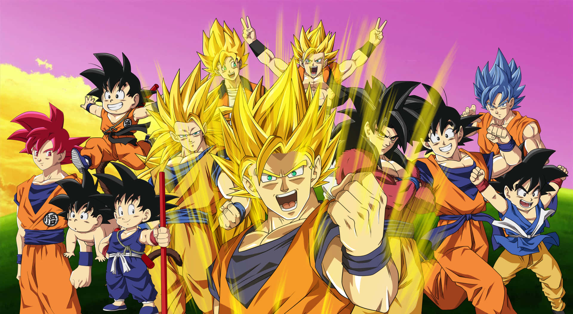 Pósterhd De Dragon Ball Z Con Todos Los Personajes De Anime. Fondo de pantalla