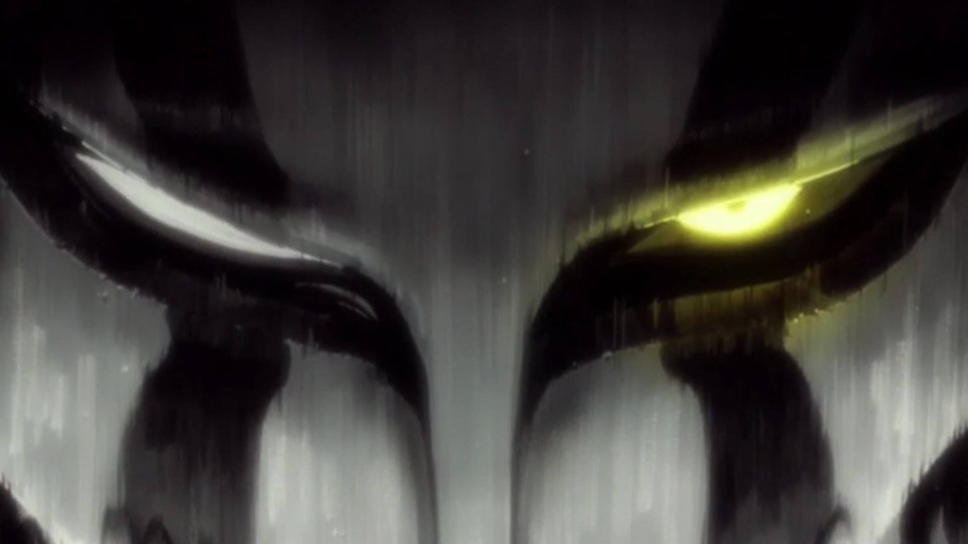 Anime Art Black and White Ichigo Mask Yellow Eye Wallpaper