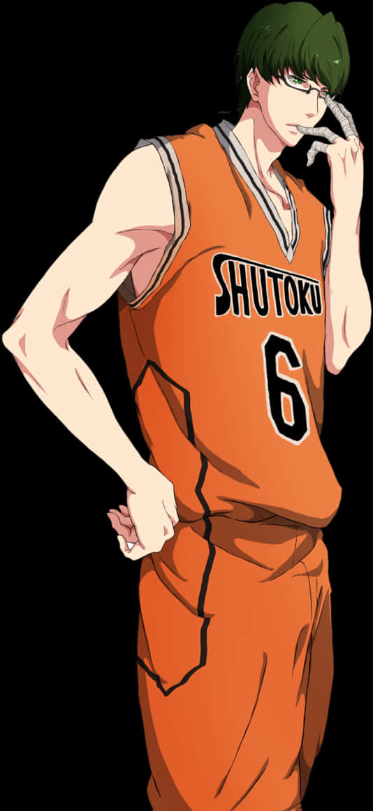 Anime Basketball Player Shutoku Uniform PNG