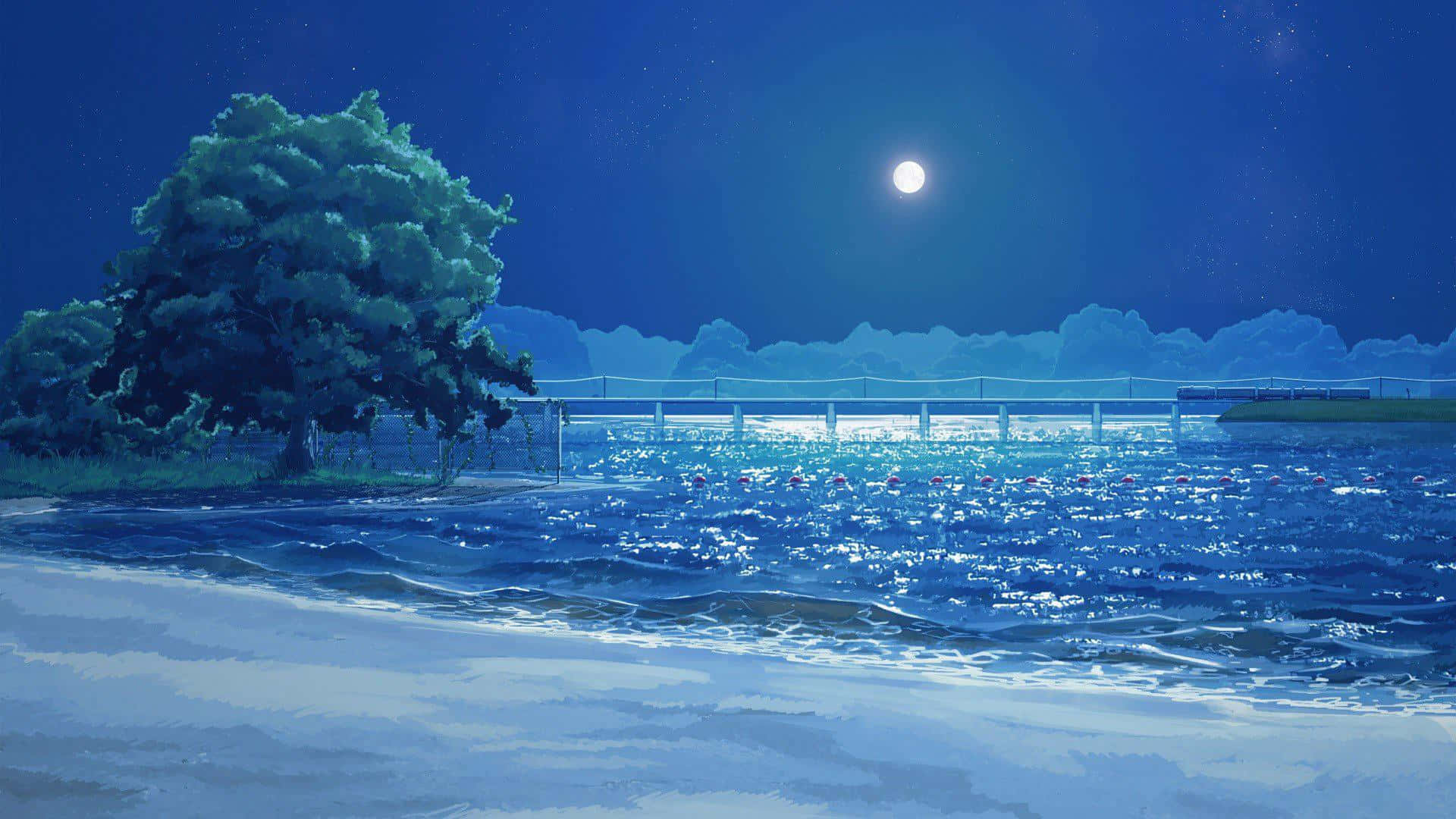 Anime Beach Background