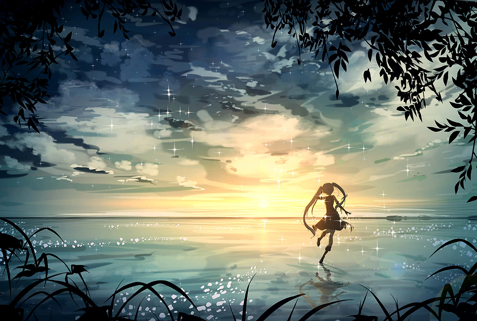 Anime Beach Background