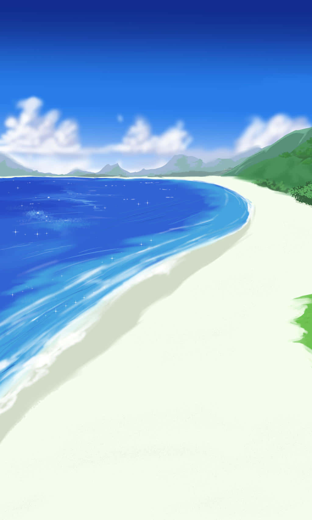 Relaxing on a Vibrant Anime Beach