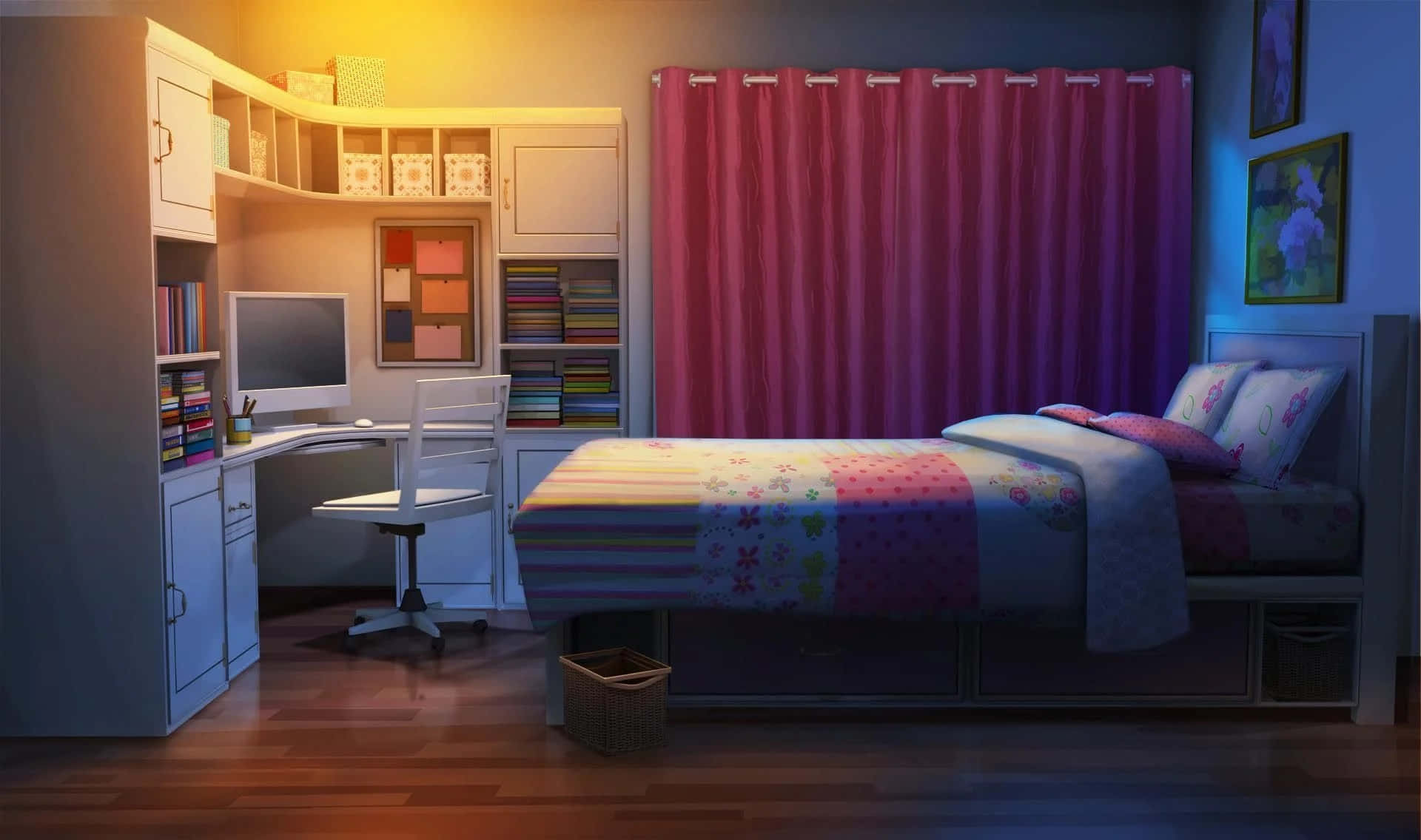 anime bed background