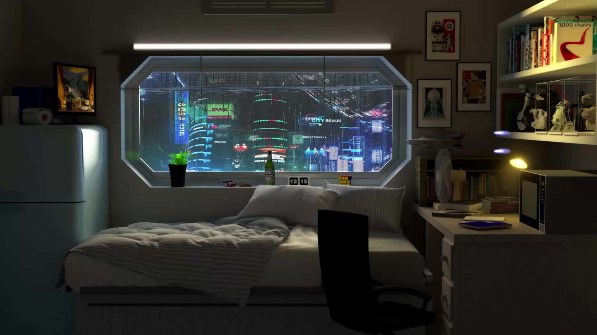 A peaceful, cozy Anime Bedroom