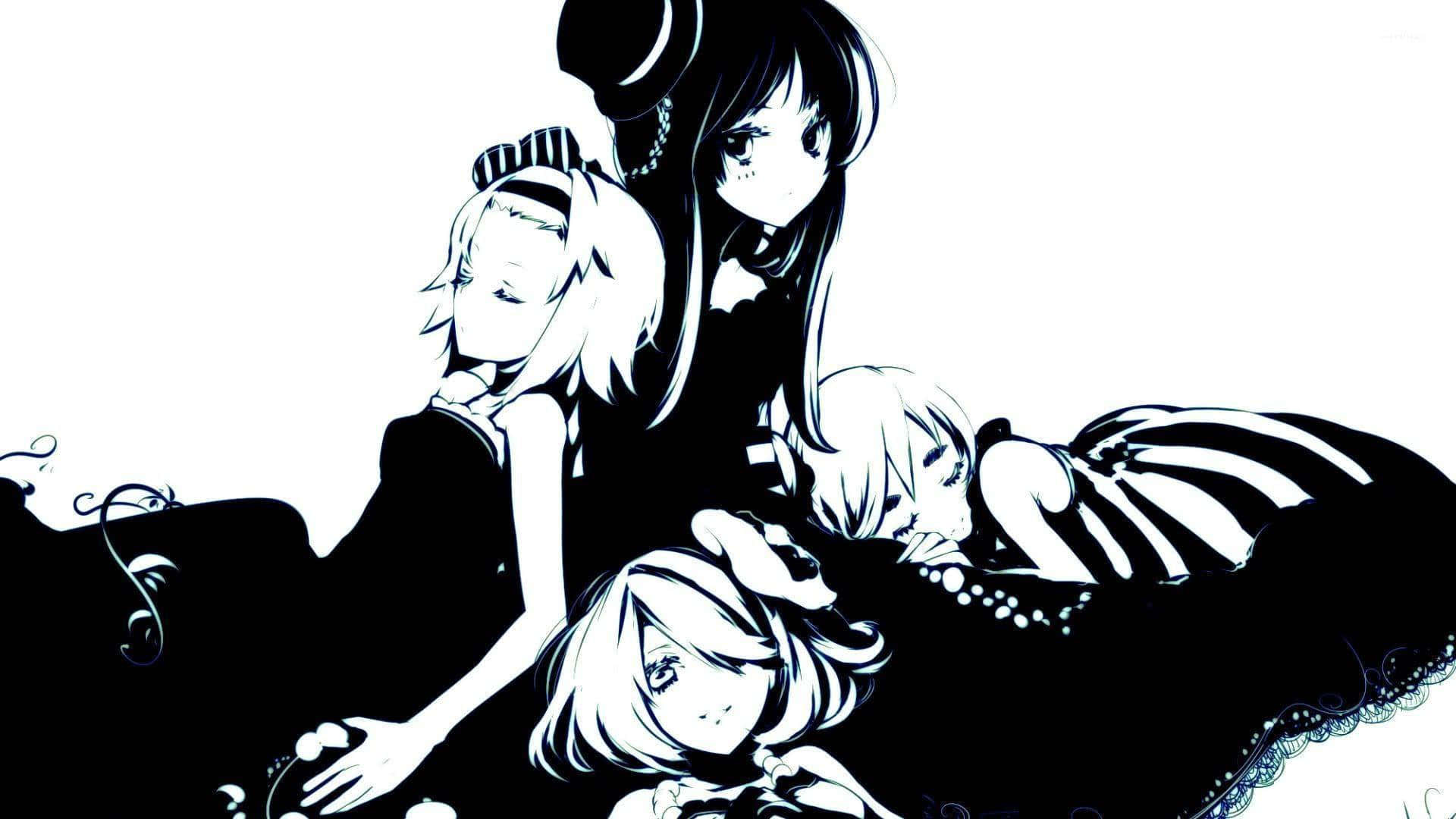 Captivating Black and White Anime Wallpaper