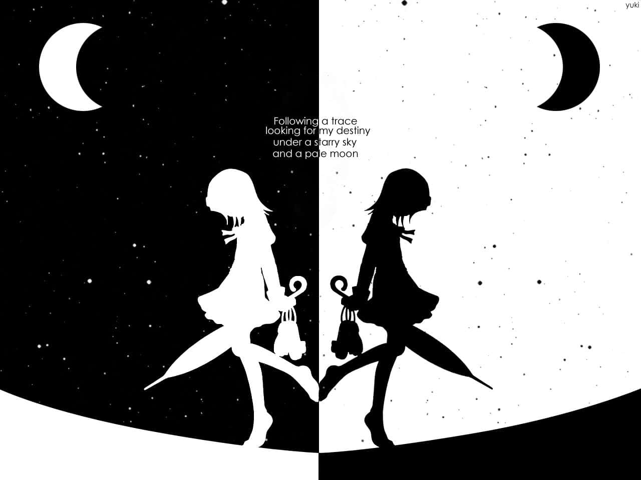 'mischungaus Monochromen Und Anime-träumen' Wallpaper