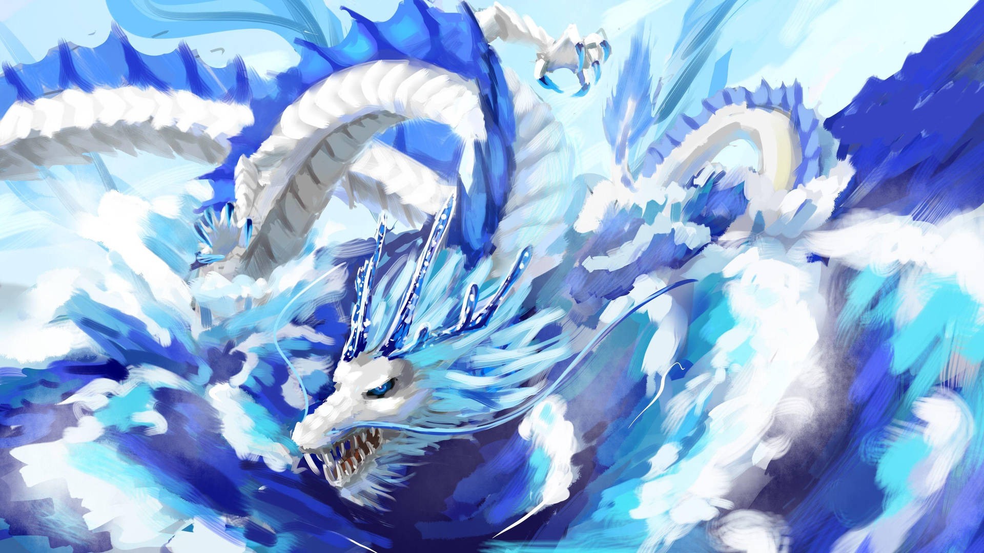 Anime Blue Eastern Dragon Wallpaper