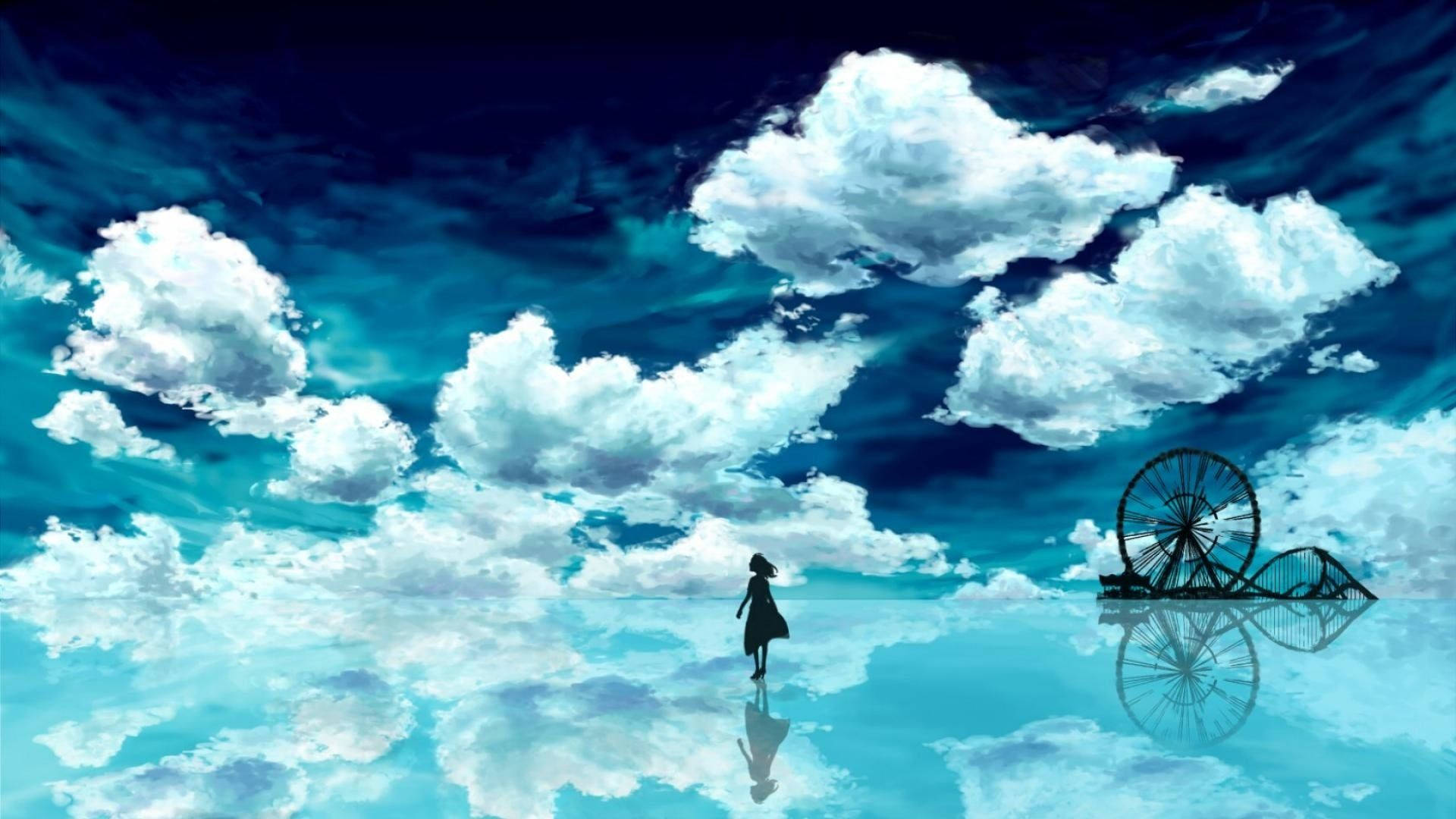 Anime Blue Sky er en anime-inspireret mobilbaggrund. Wallpaper