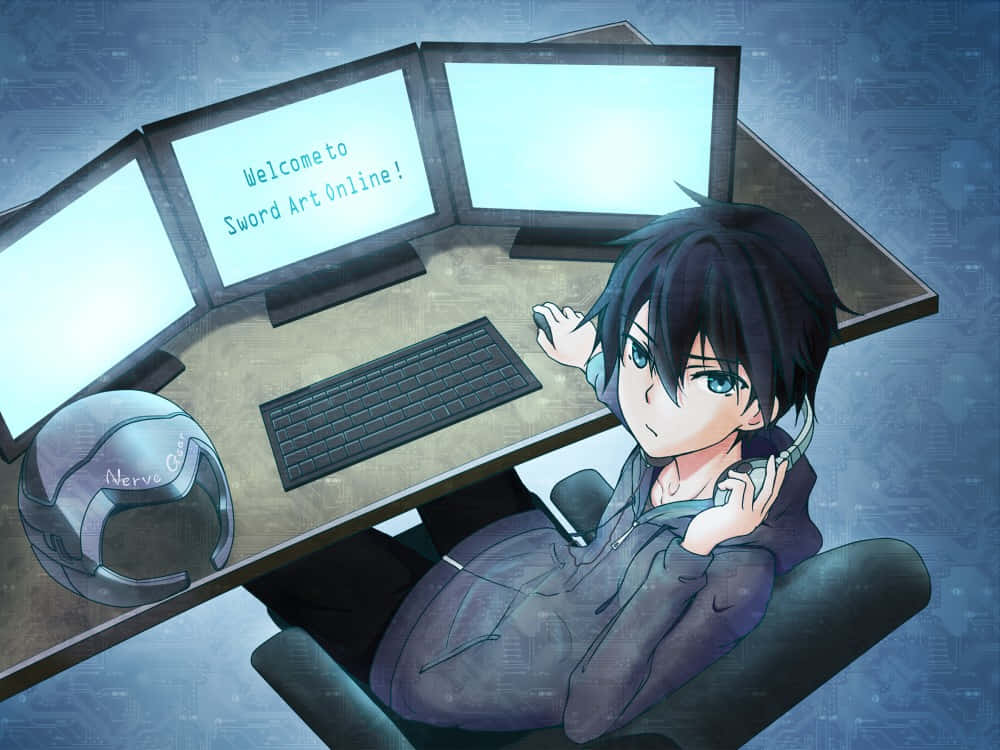 anime drawing of a gamer girl playing a game on her | Stable Diffusion
