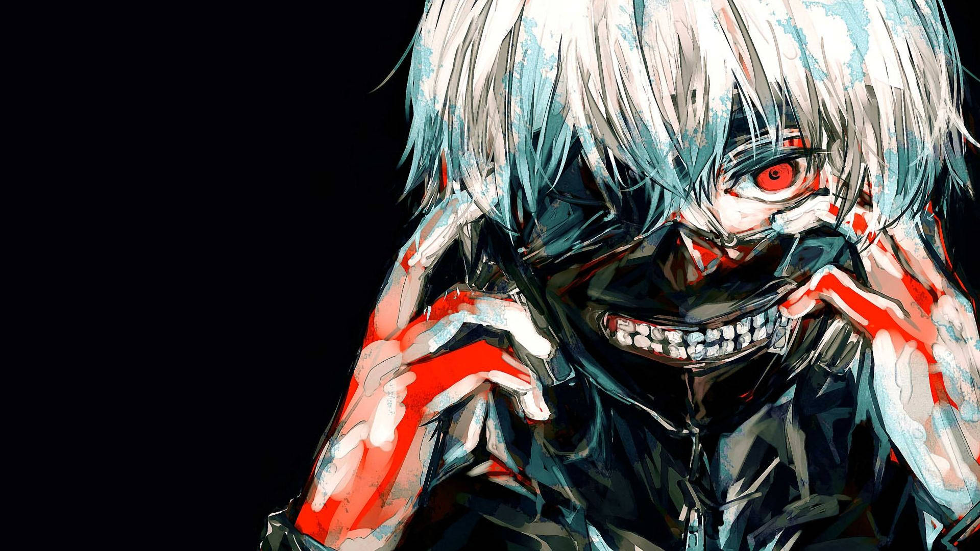 Download Anime Boy Dark Kaneki Blood Wallpaper 
