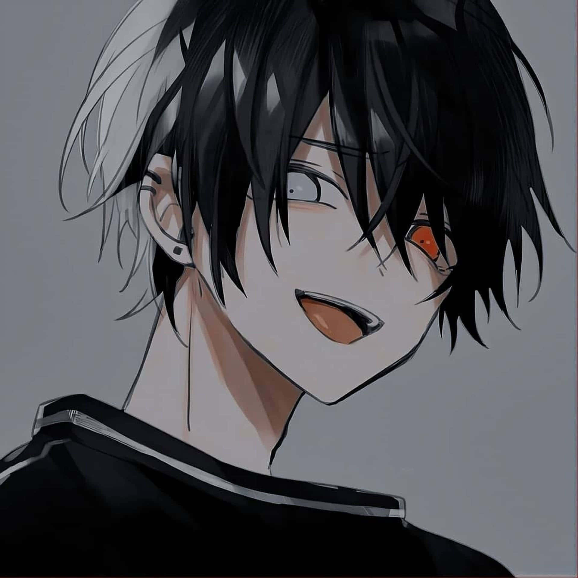 Anime Boy In Black And White Anime Pfp Wallpaper