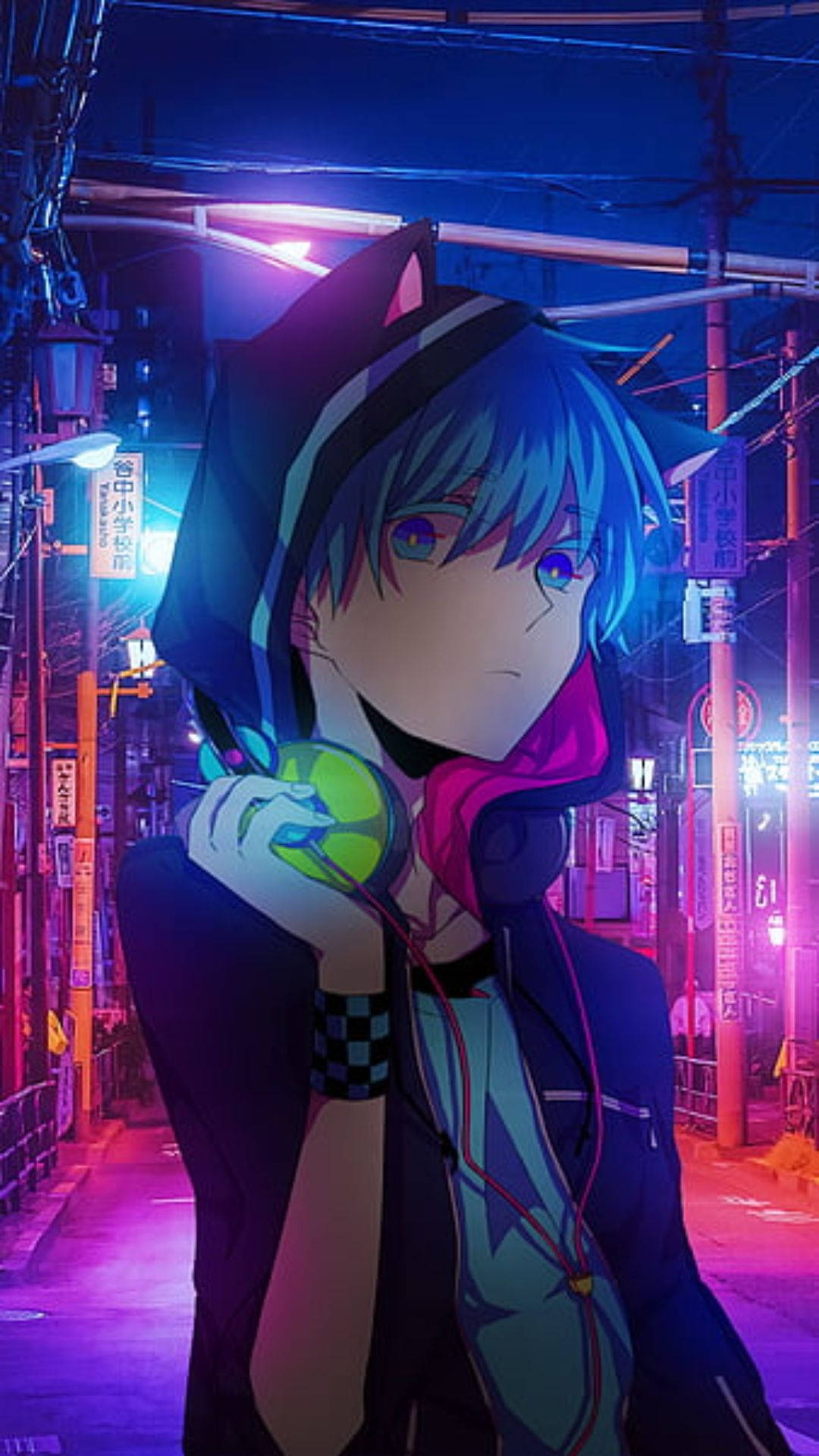 Anime Boy In Futuristic City Good PFP Wallpaper