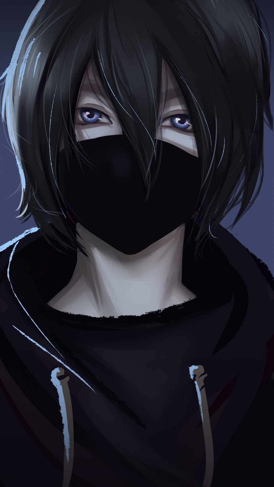 Anime Boy With Black Mask Wallpaper