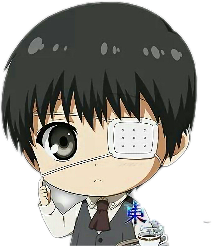 Anime Boy With Eye Patchand Teacup PNG