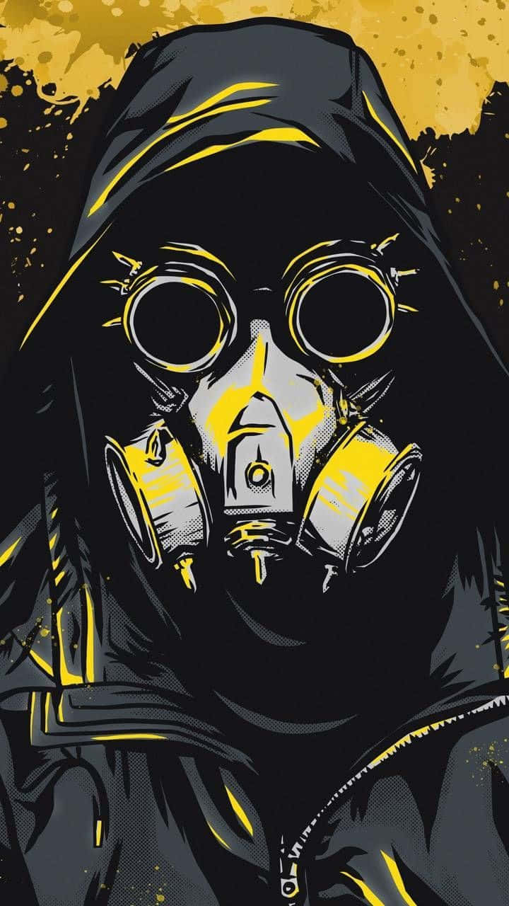 Animepojke Med Gas Mask Wallpaper
