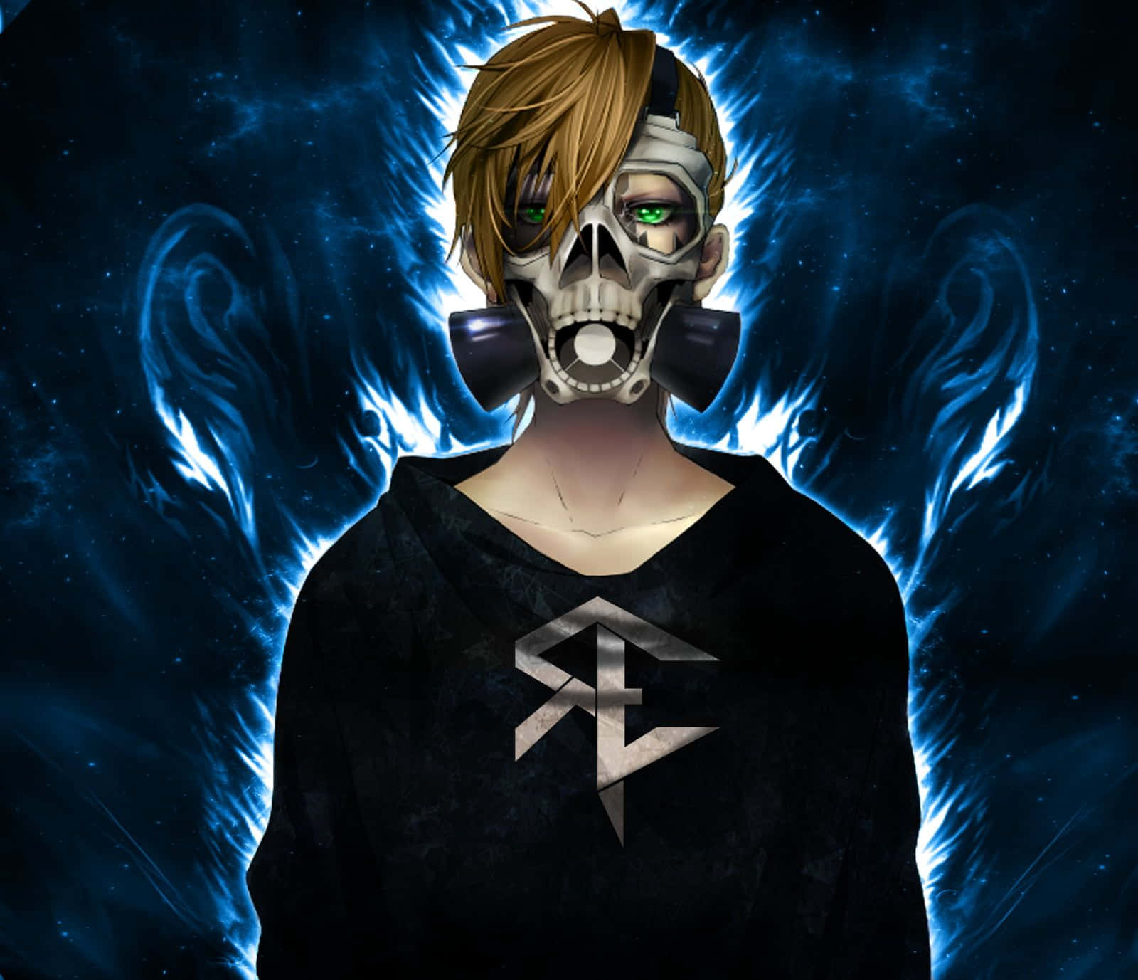 Animekille Med Dödskalle-mask. Wallpaper