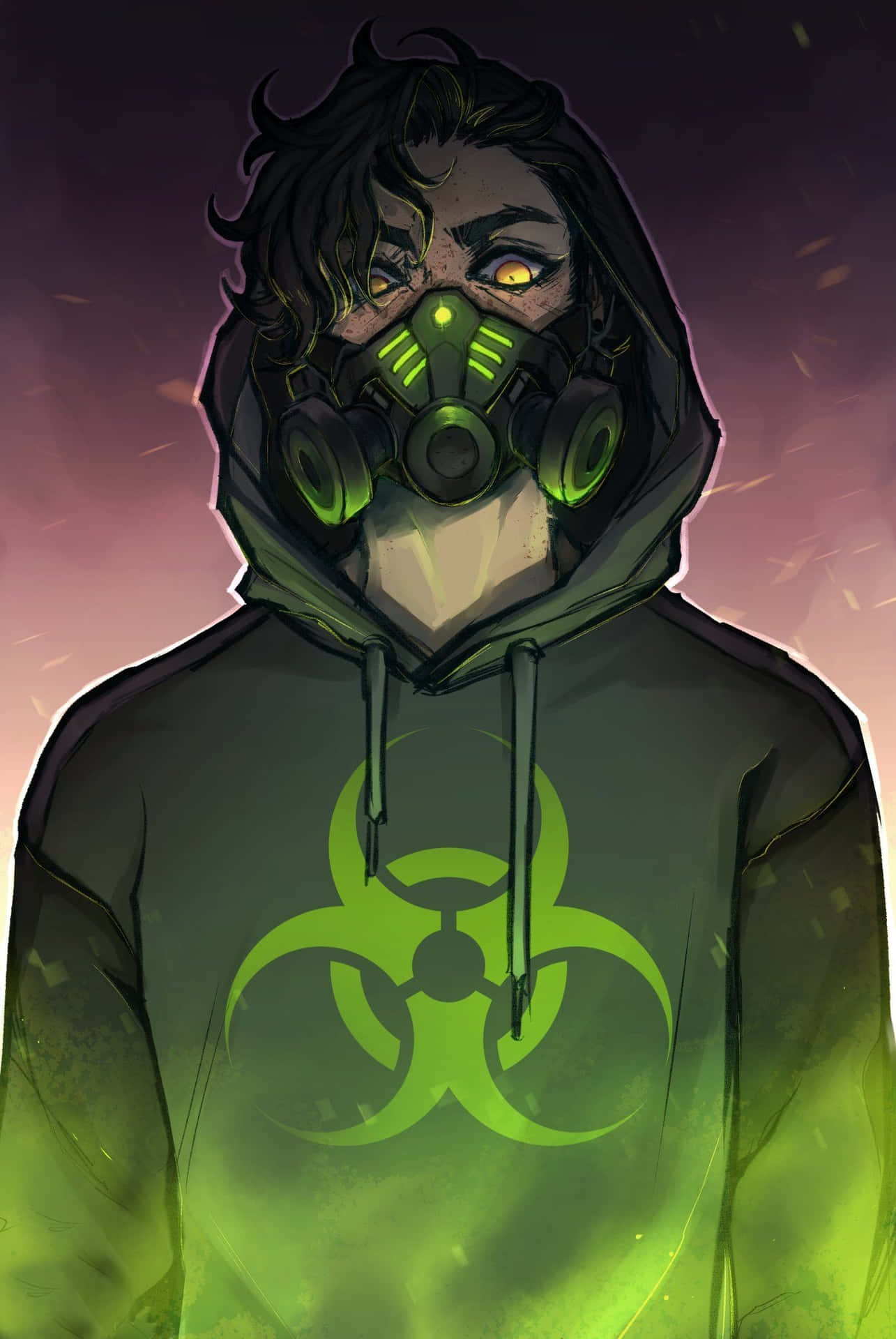 Anime Boy With Toxic Mask Wallpaper