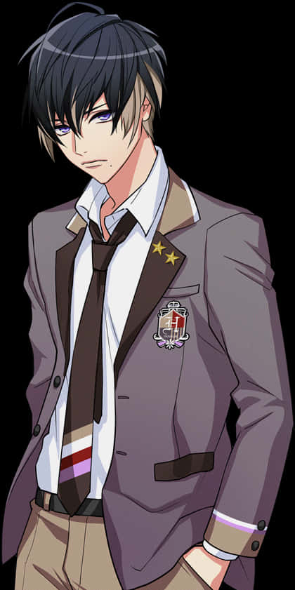 Anime Boyin School Uniform PNG