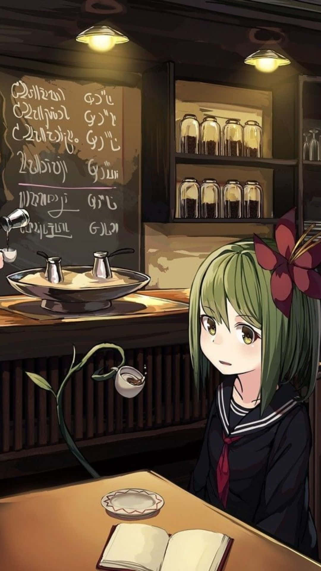 Download Anime Cafe Background 1080 X 1920 