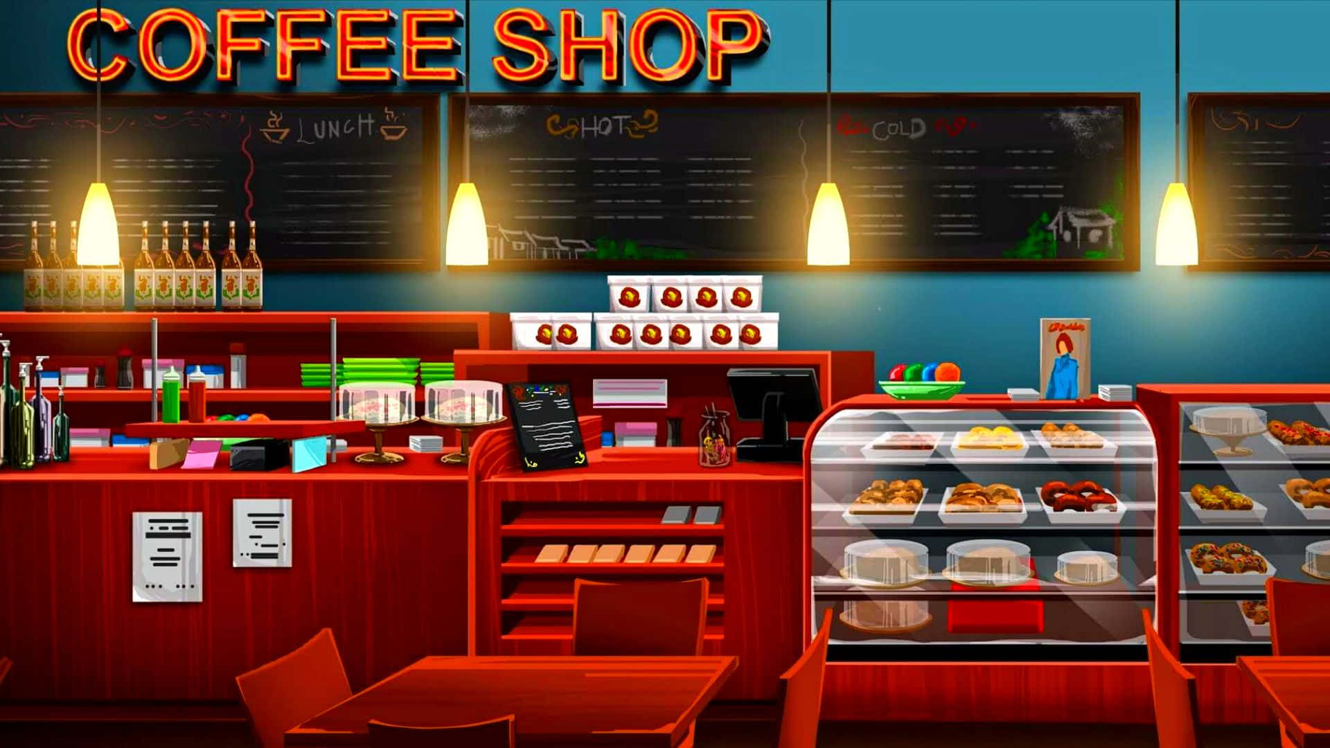 Download Anime Cafe Shop Background 