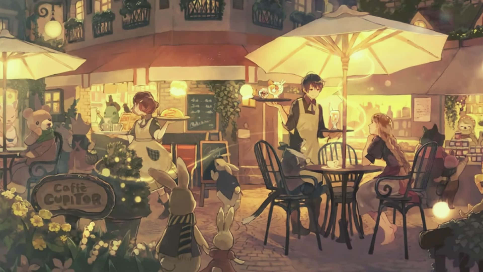 Anime Open Cafe Background