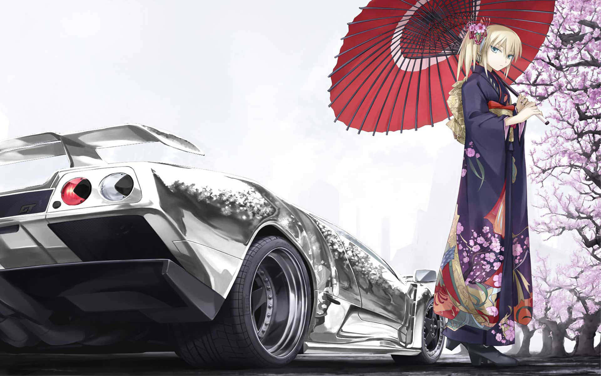 Illustrazionedi Un'auto Classica Con Infusione Di Anime