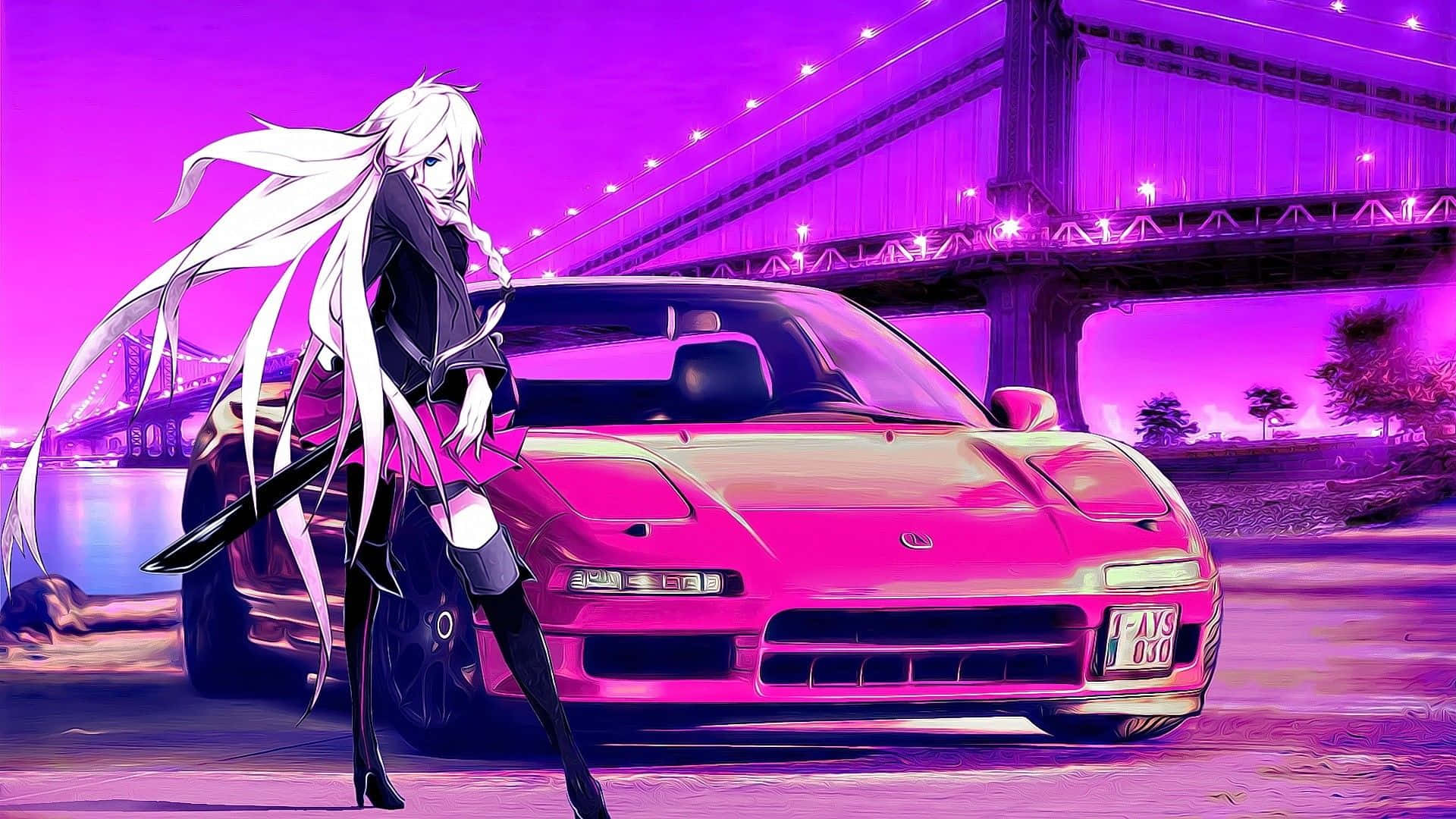 Let your imagination race as you drive past in this anime car.